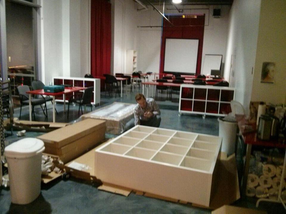 Jay assembling furniture